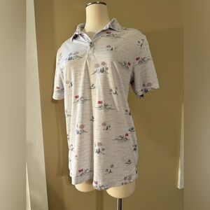 Medium Travis Mathew Festive America Golf Polo w/ Sleeve Embroidery